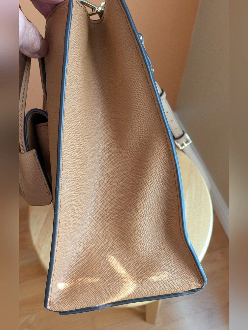 Michael Kors Tan Bridgette Synthetic Leather Top-Handle Satchel
